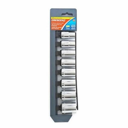 Crescent CSAS1 8 Pc. 1/2" Drive 12 Point Metric Socket Set -Crescent Sales 2024 CT CSAS1N 000