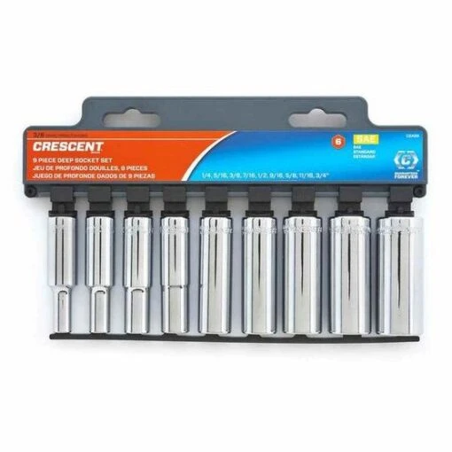 Crescent CSAS7 9 Pc. 3/8" Drive 6 Point Metric Deep Socket Set -Crescent Sales 2024 CT CSAS7N 000