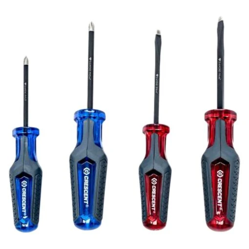 Crescent® - 4-piece Multi Material Handle Phillips/Slotted Mixed Screwdriver Set -Crescent Sales 2024 cgs4pcset