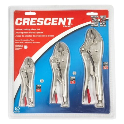 Crescent® - 3-piece 5" To 10" Metal Handle Curved Jaws Locking Pliers Set -Crescent Sales 2024 clp3setn 3