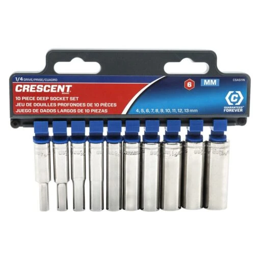 Crescent® - 1/4" Drive 6-Point Extra Deep Socket Set 10 Pieces -Crescent Sales 2024 csas11 2