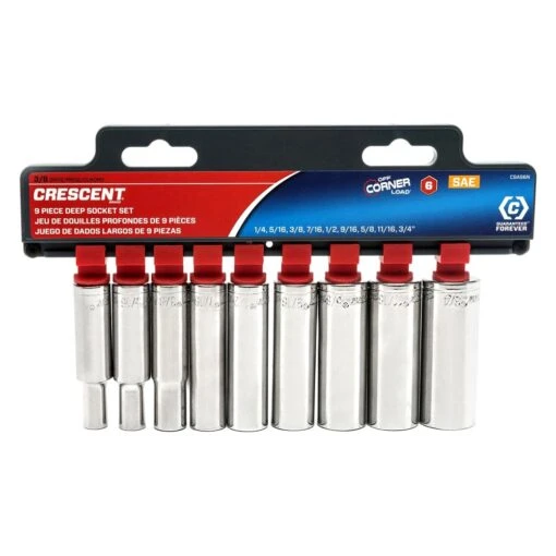 Crescent® - 3/8" Drive 6-Point SAE Deep Socket Set 9 Pieces -Crescent Sales 2024 csas6n