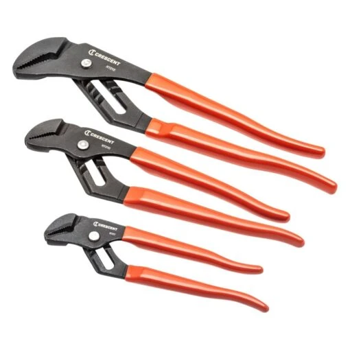 Crescent® - 3-piece 7" To 12" Straight Jaws Dipped Handle Self Locking Tongue & Groove Pliers Set -Crescent Sales 2024 rt200set3