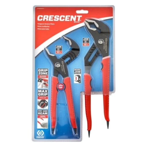 Crescent® - Grip Zone™ 2-piece 10" To 12" V-Jaws Multi-Material Grip Handle Plumbing Tongue & Groove Pliers Set -Crescent Sales 2024 rt400sgset2 2